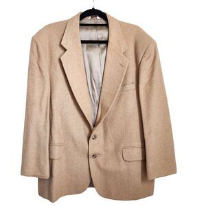 Vtg 100% Camel Hair Blazer‎ Mens 44 Tan Suit Jacket Sportcoat Made in USA